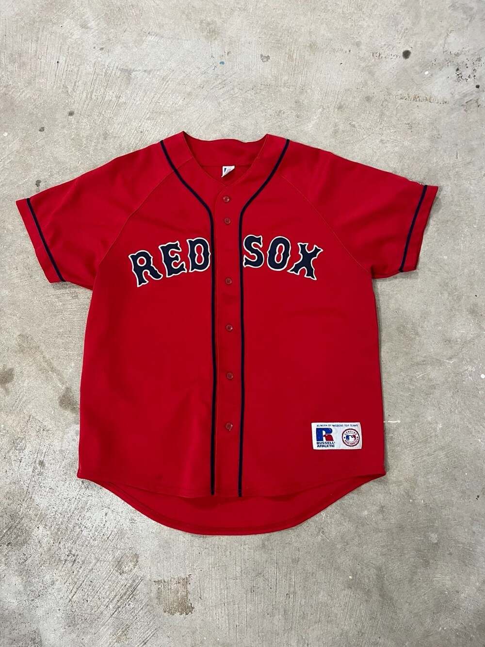 Vintage Boston Red Sox Russell Athletic MLB Red Alternate Baseball Jersey sz M